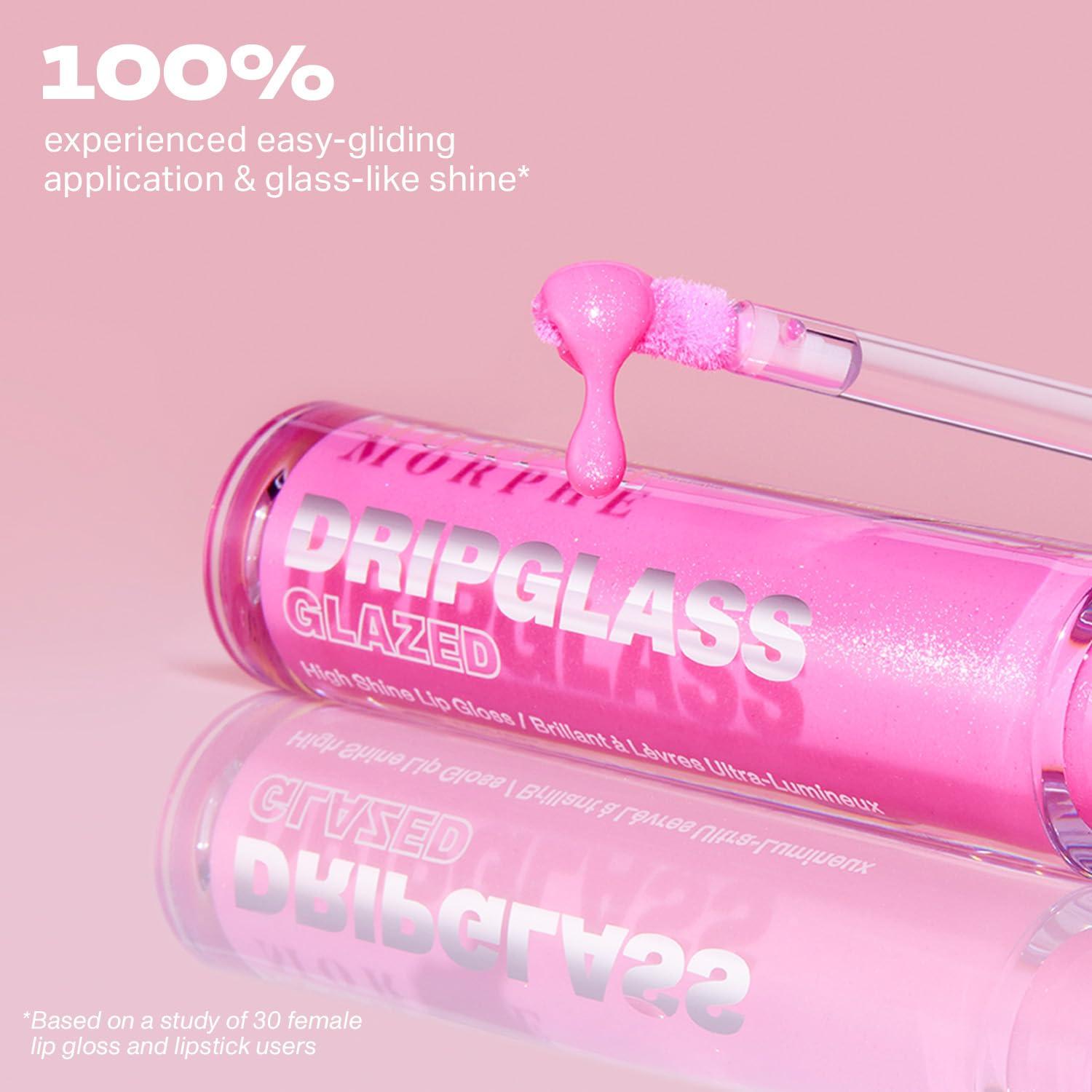 imageMORPHE Dripglass High Shine Lip Gloss SemiSheer or Full Coverage Lip Color with GlassLike Shine and Nonsticky Finish Infused With Squalane amp Vitamin E Polished Peach 013 Fl OzGlint Of Pink