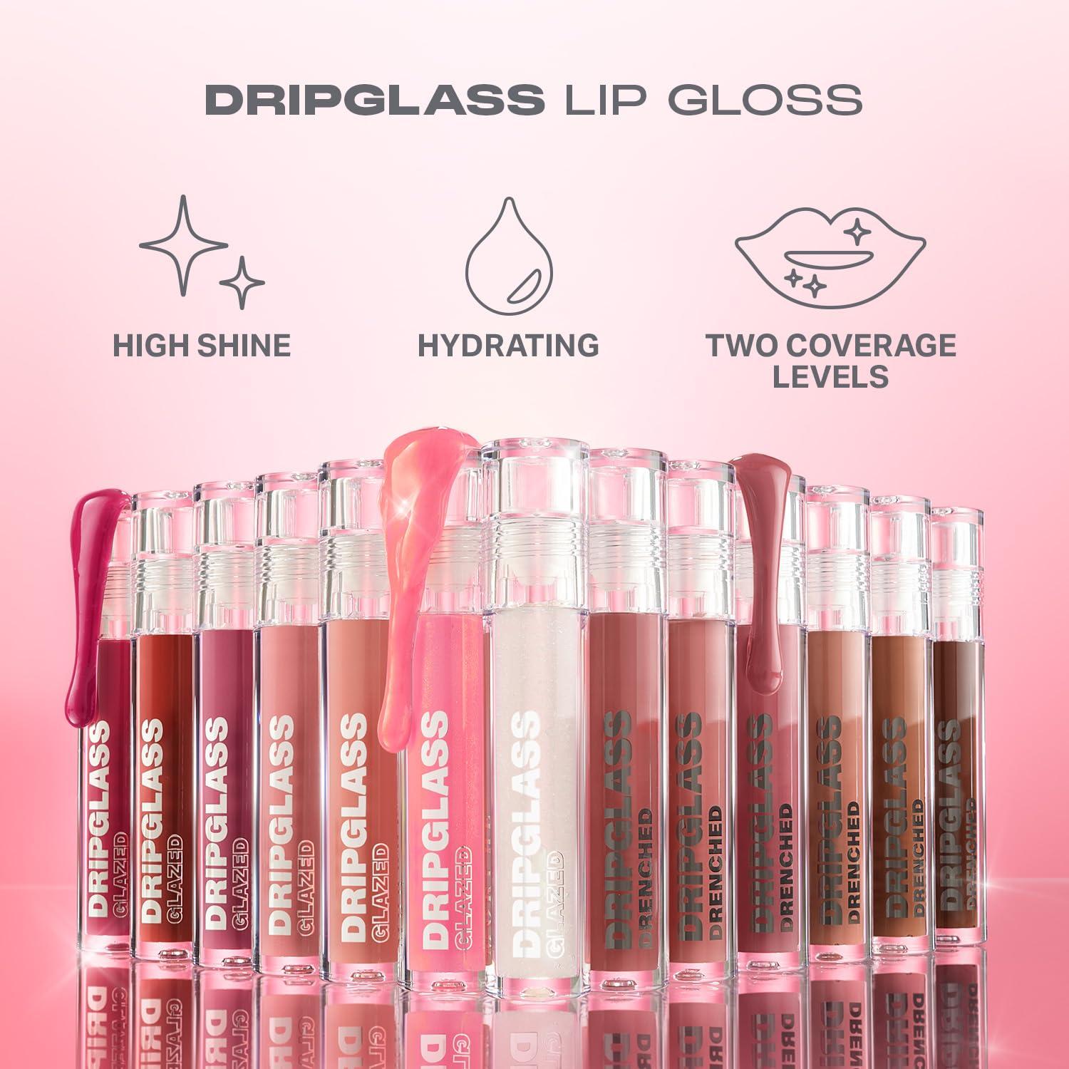 imageMORPHE Dripglass High Shine Lip Gloss SemiSheer or Full Coverage Lip Color with GlassLike Shine and Nonsticky Finish Infused With Squalane amp Vitamin E Polished Peach 013 Fl OzGlint Of Pink