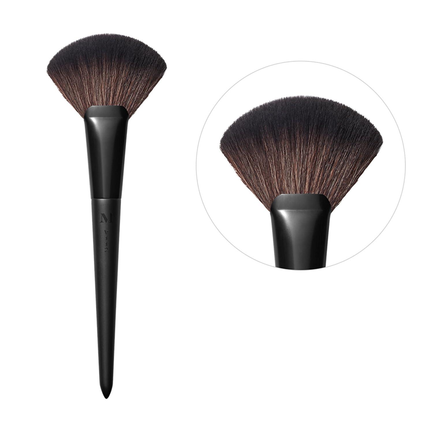 imageMorphe Fluffy Fan Highlighter Brush ExtraWide Makeup Brush with Multifunctional Tip CuttingEdge Synthetic Bristles for Product Pickup amp Laydown 100 Vegan V112 1 Count
