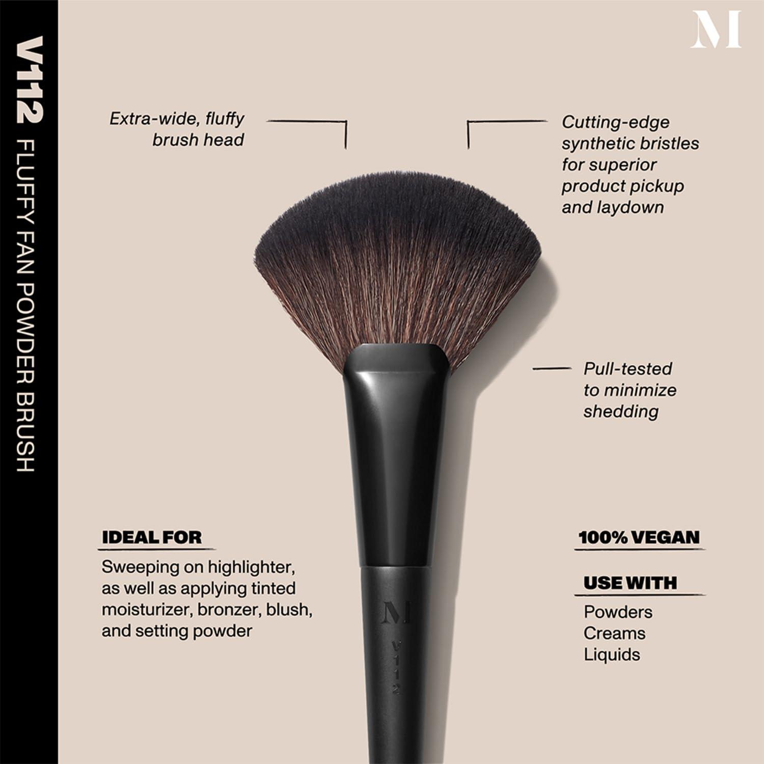 imageMorphe Fluffy Fan Highlighter Brush ExtraWide Makeup Brush with Multifunctional Tip CuttingEdge Synthetic Bristles for Product Pickup amp Laydown 100 Vegan V112 1 Count