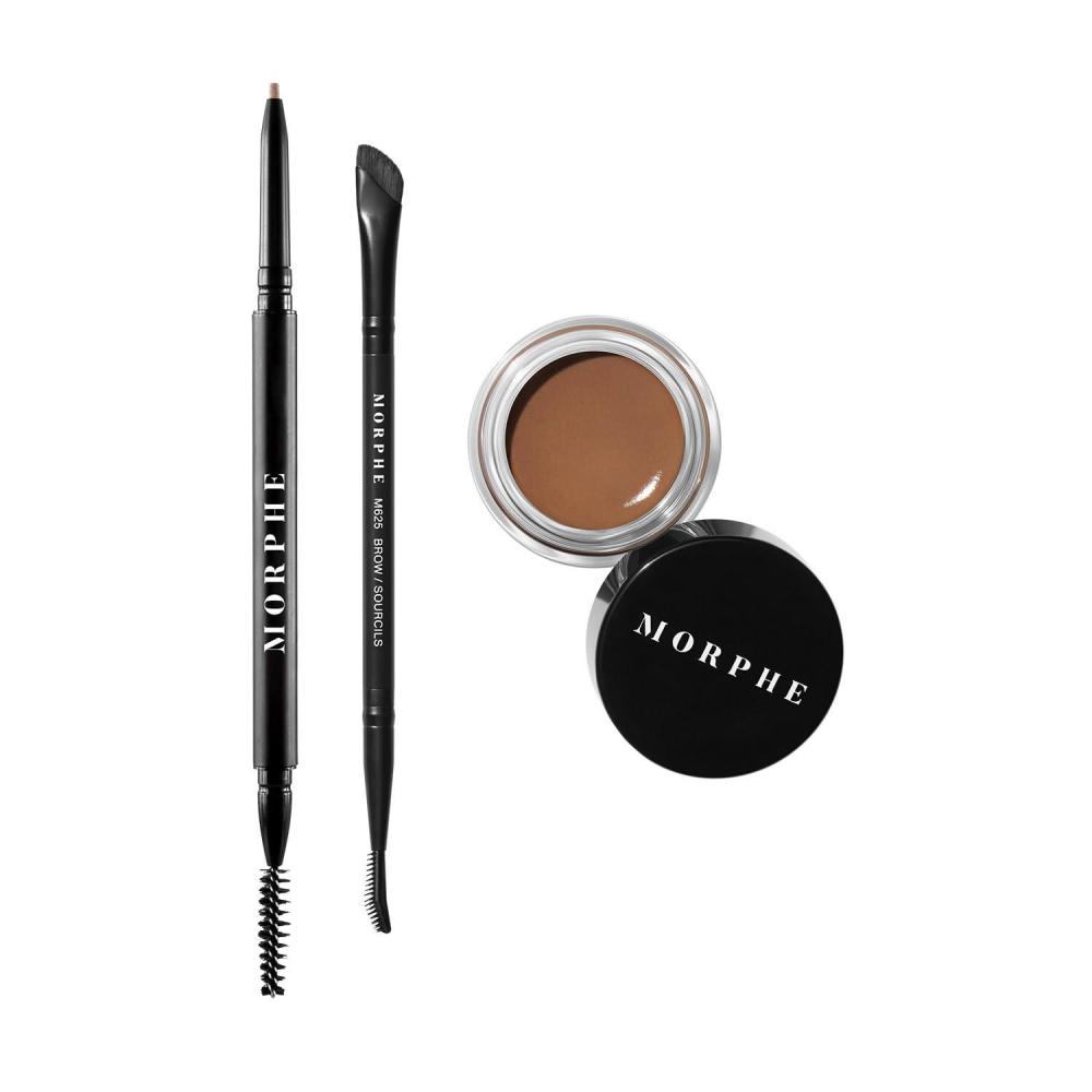 imageMorphe High Archiever Everyday Essentials Brow Kit  Precision Micro Eyebrow Pencil Tinted Sculpting Brow Wax amp 3in1 Brush for Shaping Filling amp Defining  Java 3 CountBiscotti