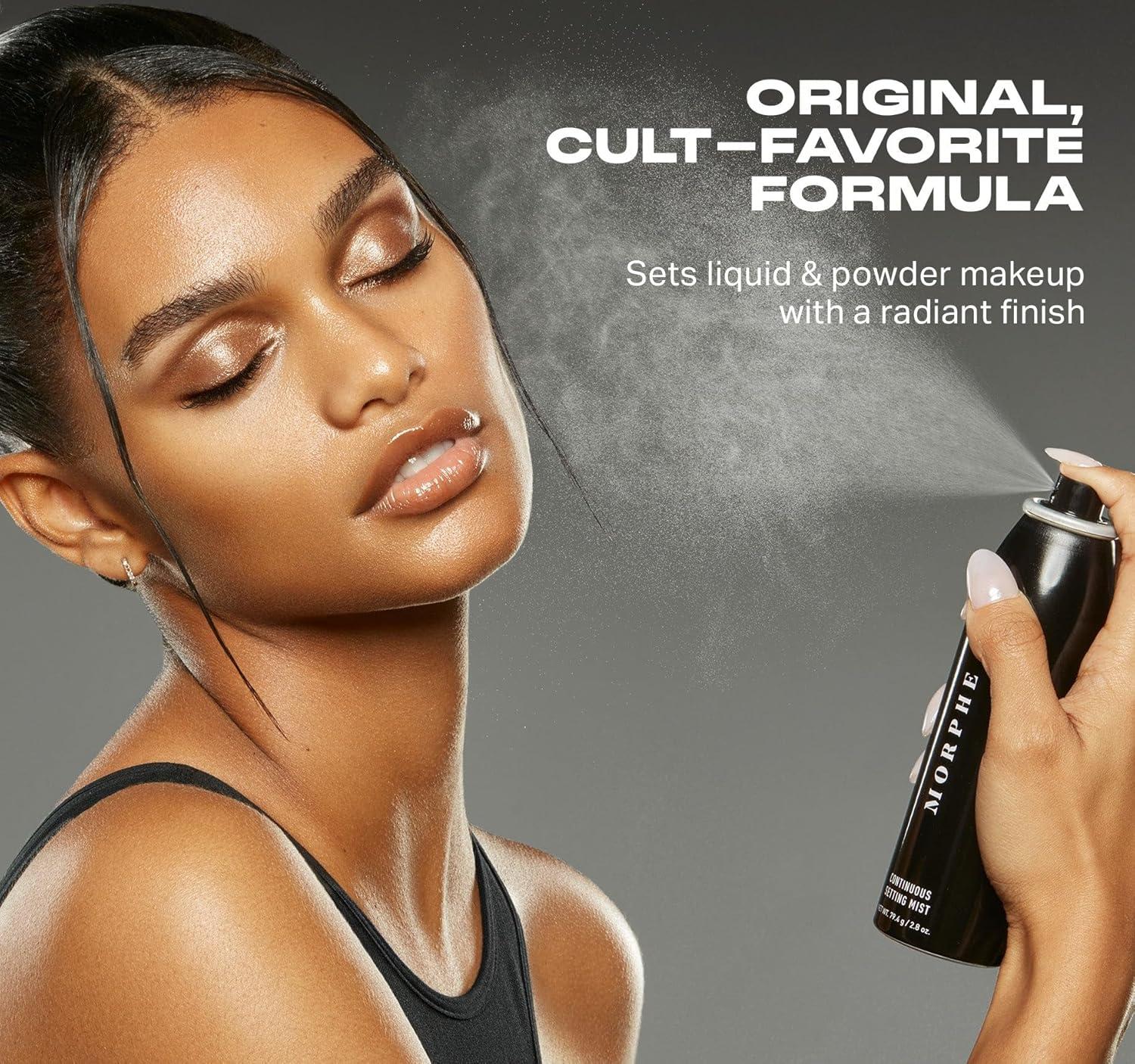 imageMorphe Mini Continuous Setting Mist MicroFine Travel Size Makeup Setting Spray with a Natural Radiant Finish Helps Makeup Resist Caking or Fading amp Increases Wear of Foundation 13 oz3 Count 28 Fl Oz each