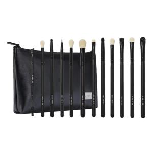 Morphe Eye Obsessed Makeup Brushes – 12 Piece Eyeshadow Brush Set – Lining, Blending & Angled Eyeshadow Brushes – Made with Natural & Synthetic Bristles and Includes Makeup Brush Case (12 Count)