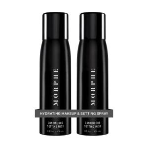 Morphe Mini Continuous Setting Mist – Micro-Fine, Travel Size Makeup Setting Spray with a Natural Radiant Finish – Helps Makeup Resist Caking or Fading & Increases Wear of Foundation (1.3 oz)(2 Count (2.8 Fl Oz each))