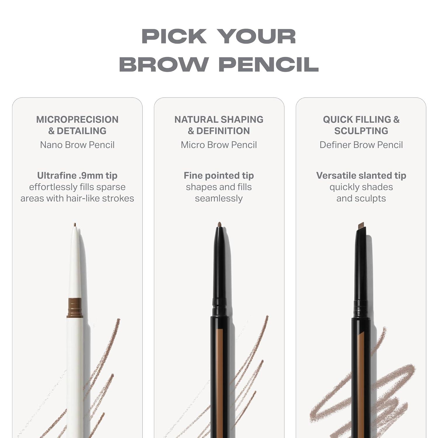 imageMorphe Nano Brow Pencil Ultrafine Eyebrow Pencil for Hairlike Strokes Precision Eye Makeup with Spoolie Brush for Natural Definition and LongLasting Wear Biscotti 0001 ozLatte