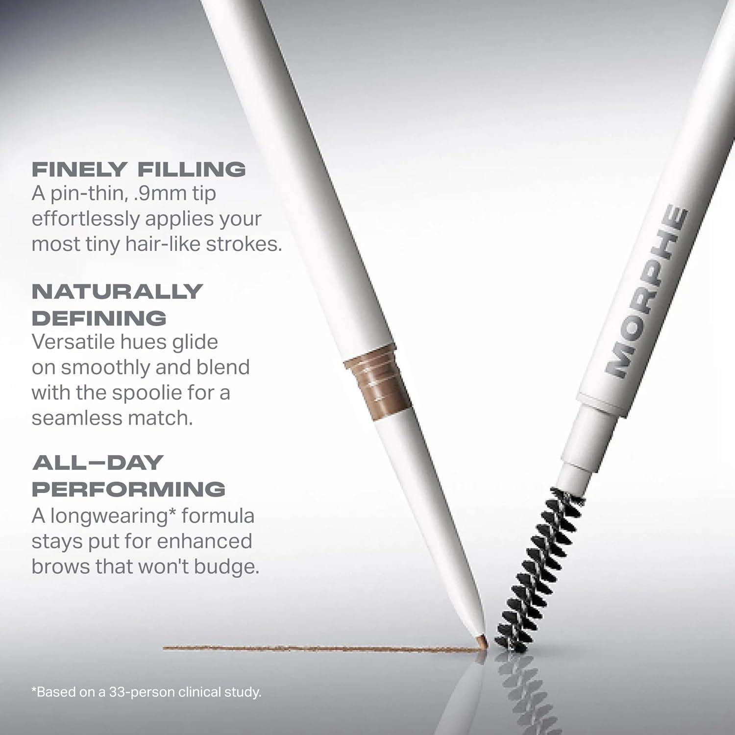 imageMorphe Nano Brow Pencil Ultrafine Eyebrow Pencil for Hairlike Strokes Precision Eye Makeup with Spoolie Brush for Natural Definition and LongLasting Wear Biscotti 0001 ozBiscotti