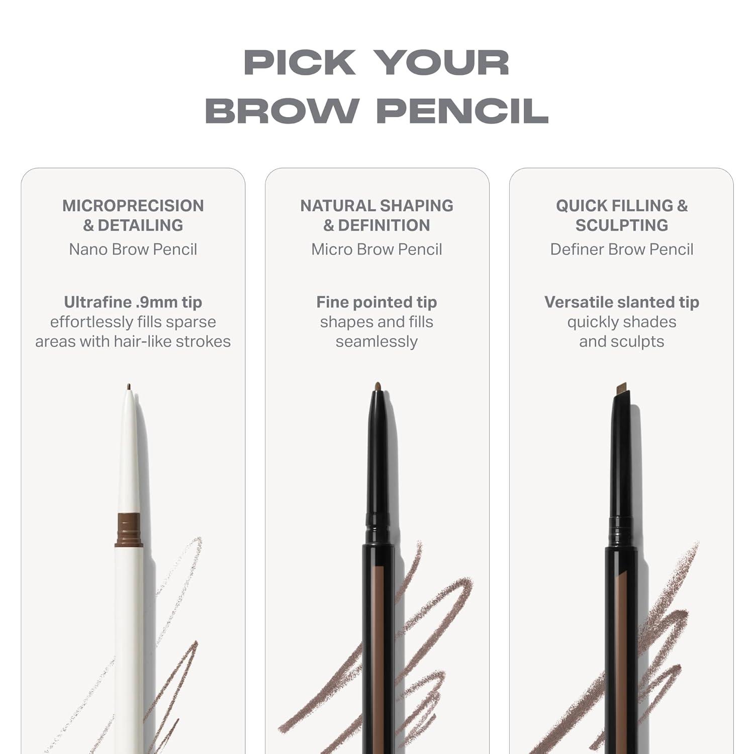 imageMorphe Nano Brow Pencil Ultrafine Eyebrow Pencil for Hairlike Strokes Precision Eye Makeup with Spoolie Brush for Natural Definition and LongLasting Wear Biscotti 0001 ozCold Brew