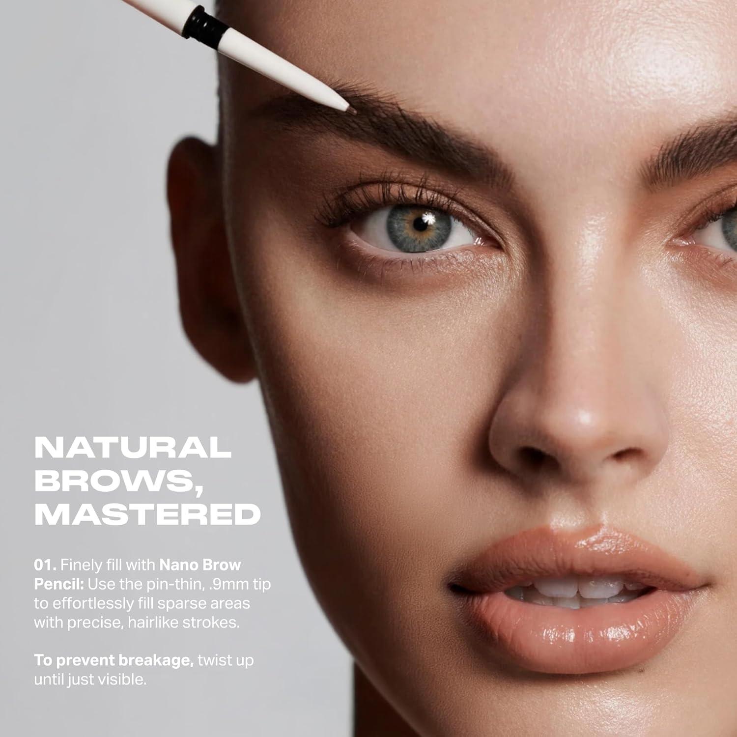 imageMorphe Nano Brow Pencil Ultrafine Eyebrow Pencil for Hairlike Strokes Precision Eye Makeup with Spoolie Brush for Natural Definition and LongLasting Wear Biscotti 0001 ozChocolate Mousse