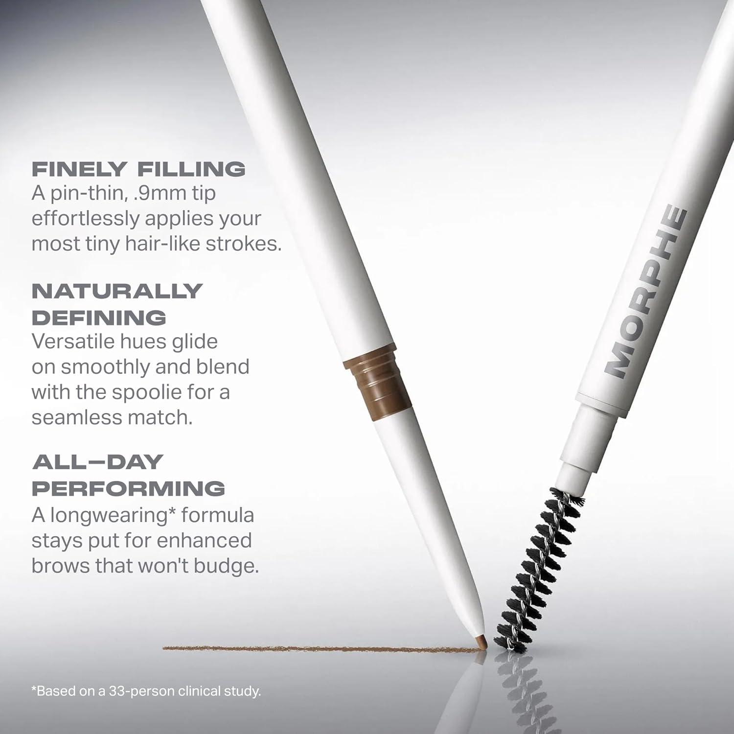imageMorphe Nano Brow Pencil Ultrafine Eyebrow Pencil for Hairlike Strokes Precision Eye Makeup with Spoolie Brush for Natural Definition and LongLasting Wear Biscotti 0001 ozLatte