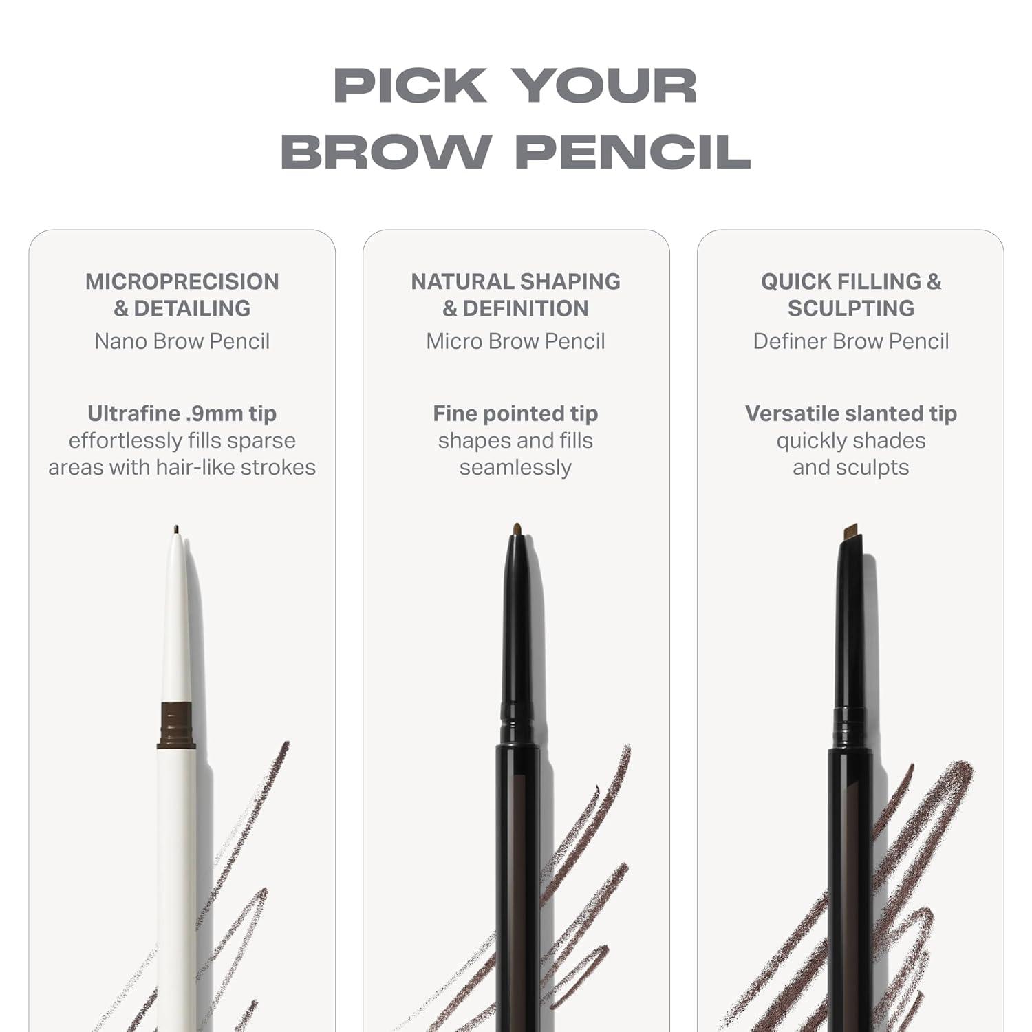 imageMorphe Nano Brow Pencil Ultrafine Eyebrow Pencil for Hairlike Strokes Precision Eye Makeup with Spoolie Brush for Natural Definition and LongLasting Wear Biscotti 0001 ozChocolate Mousse