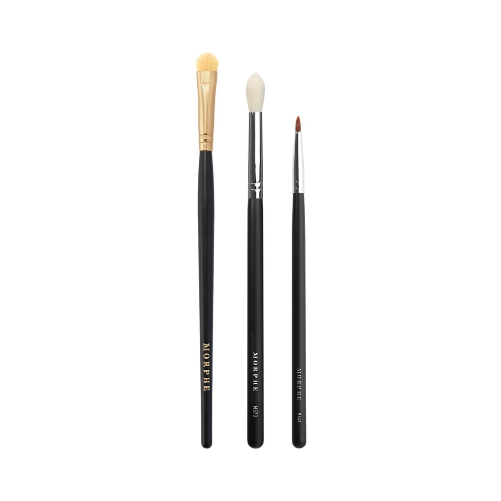 imageMorphe Precision Liner Makeup Brush Trio  Eyeshadow Brush Set for Blending Precision and Definition  Includes M573 M443 M210  For Cream or Powder Eyeshadow and Eyeliner 3 Count