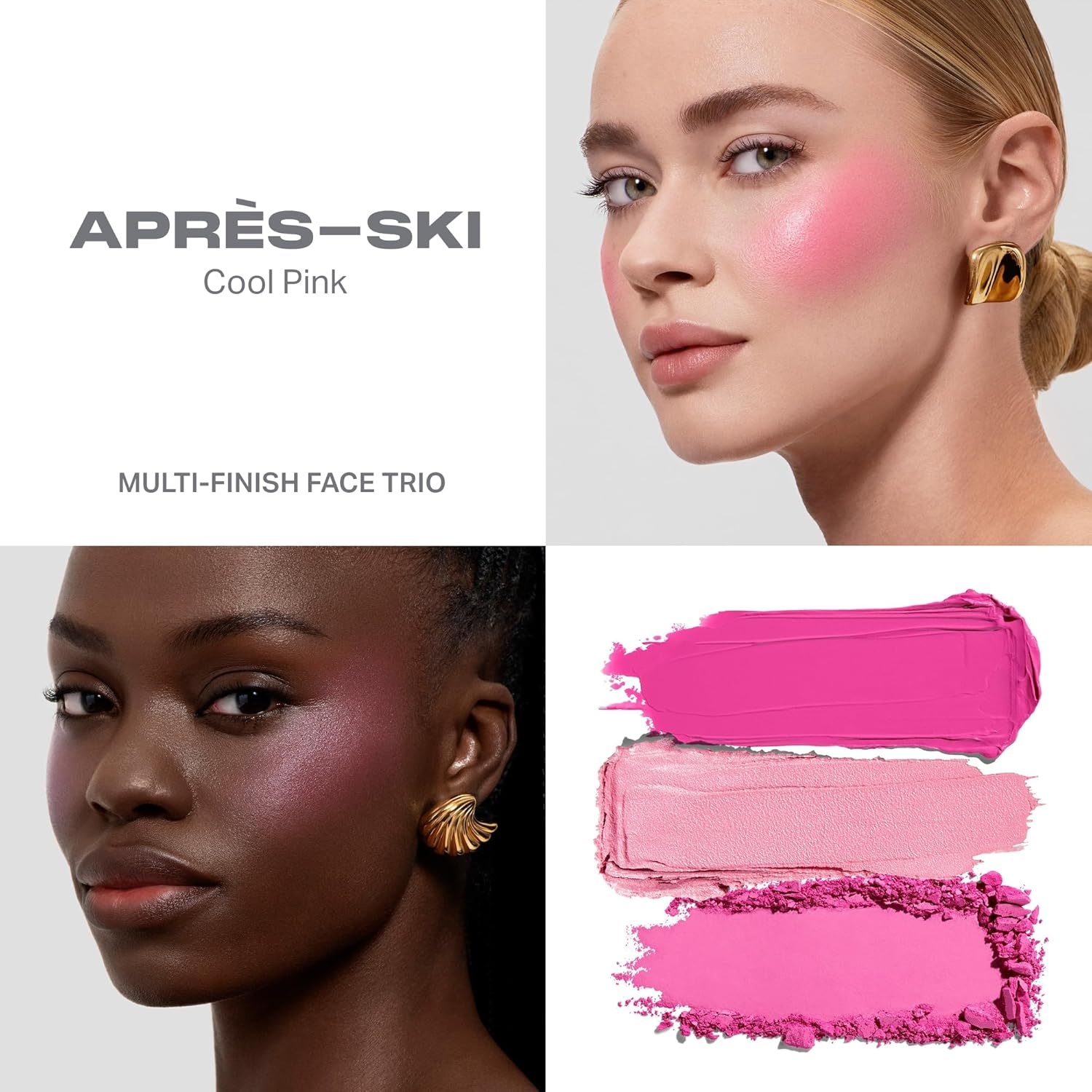image:imageMorphe Cheek Thrills MultiFinish Face Trio Blush for Cheeks with Cream Balm and Powder Finishes Buildable Monochromatic Face Palette for Glow and Dimension Apres Ski 038 oz