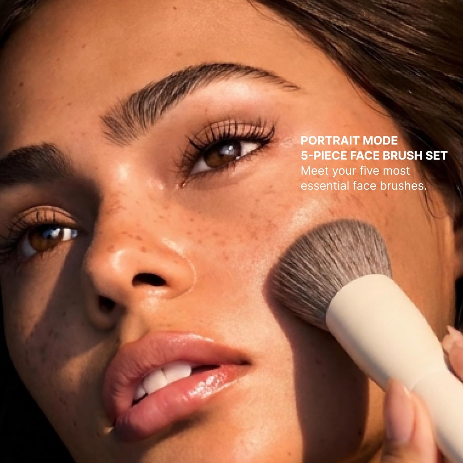 image:imageMorphe Portrait Mode 5 Piece Makeup Brush Set Professional Makeup Brushes for Foundation Concealer Powder Bronzer Expertly Engineered Face Brush Kit for Smooth StreakFree Application 5 ct