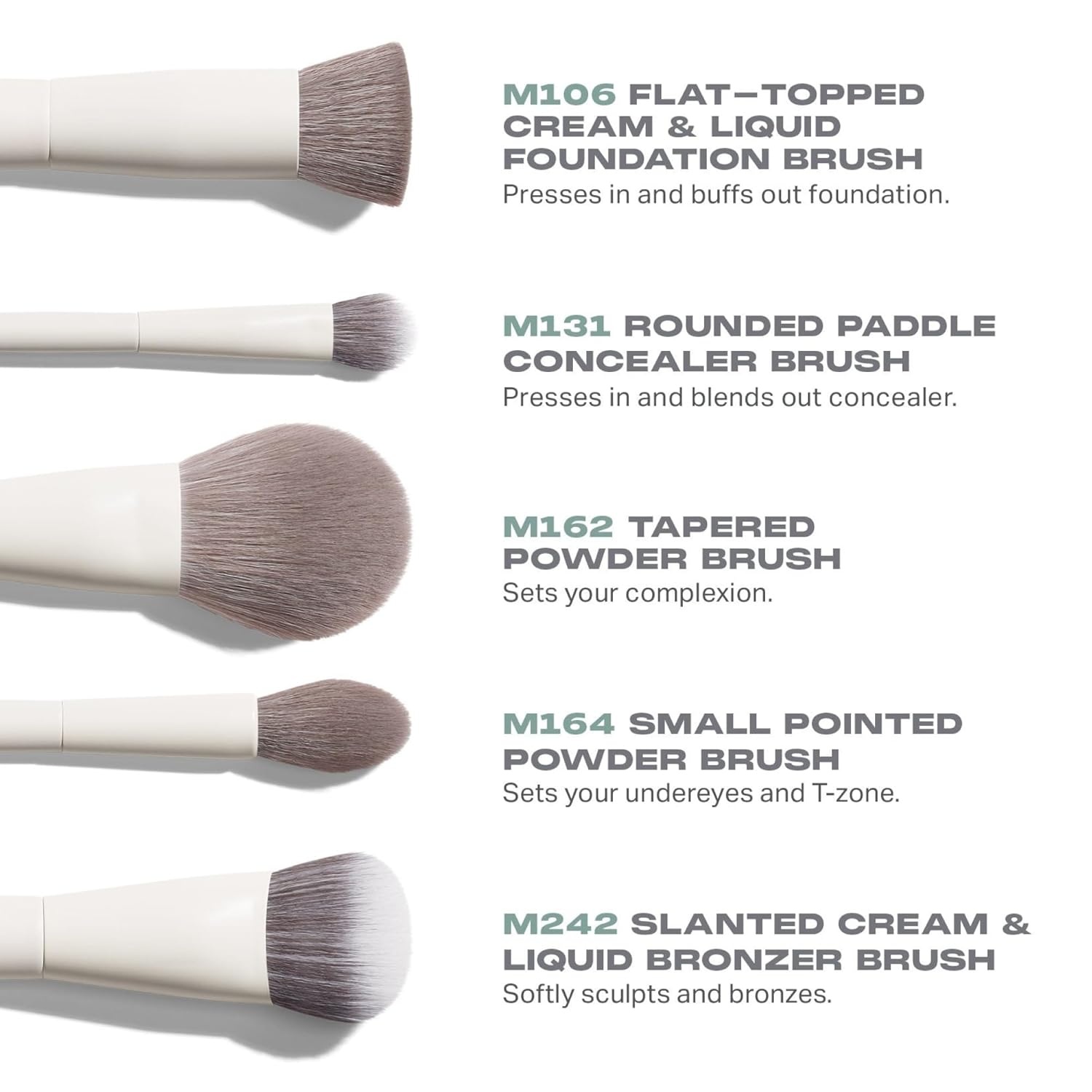 image:imageMorphe Portrait Mode 5 Piece Makeup Brush Set Professional Makeup Brushes for Foundation Concealer Powder Bronzer Expertly Engineered Face Brush Kit for Smooth StreakFree Application 5 ct
