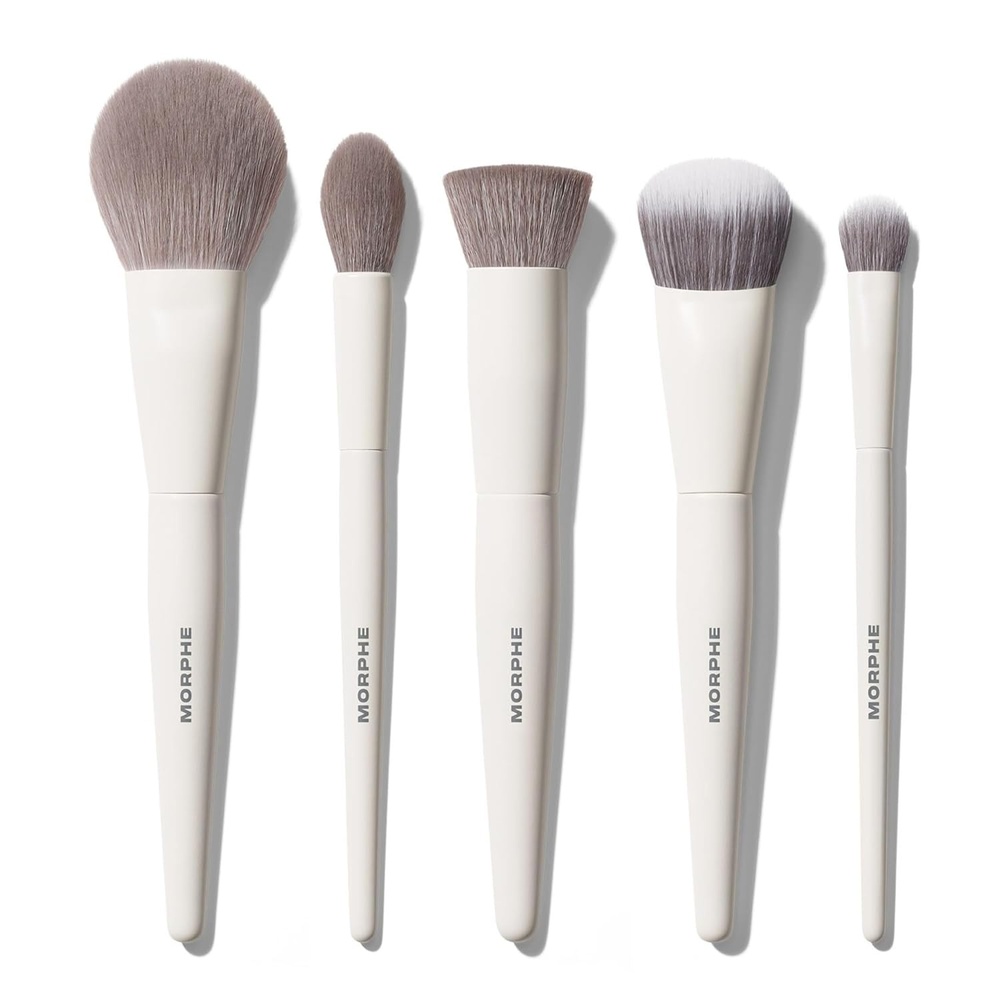 image:imageMorphe Portrait Mode 5 Piece Makeup Brush Set  Professional Makeup Brushes for Foundation Concealer Powder Bronzer  Expertly Engineered Face Brush Kit for Smooth StreakFree Application 5 ct