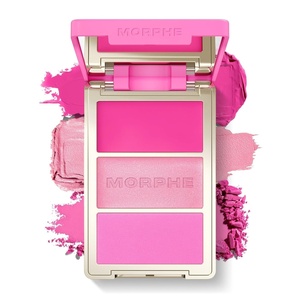 Morphe Cheek Thrills Multi-Finish Face Trio – Blush for Cheeks with Cream, Balm, and Powder Finishes – Buildable Monochromatic Face Palette for Glow and Dimension – Apres Ski (0.38 oz)