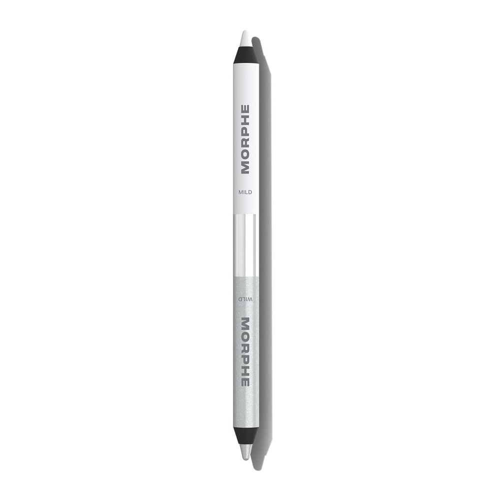 image:imageMorphe BiLiner DualEnded Gel Eyeliner Pencil  Matte amp Metallic Eye Liner Duo with Long Lasting Waterproof Color for Precise and Smoked Eye Makeup Looks  Give or Take 004 ozWhiteShimmer Silver