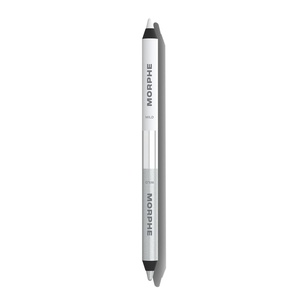 Morphe Bi-Liner Dual-Ended Gel Eyeliner Pencil – Matte & Metallic Eye Liner Duo with Long Lasting Waterproof Color for Precise and Smoked Eye Makeup Looks – Give or Take (0.04 oz)(White/Shimmer Silver)