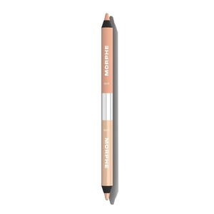 Morphe Bi-Liner Dual-Ended Gel Eyeliner Pencil – Matte & Metallic Eye Liner Duo with Long Lasting Waterproof Color for Precise and Smoked Eye Makeup Looks – Give or Take (0.04 oz)(Beige)