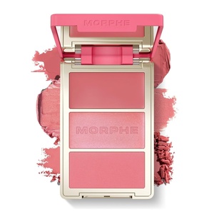 Morphe Cheek Thrills Multi-Finish Face Trio – Blush for Cheeks with Cream, Balm, and Powder Finishes – Buildable Monochromatic Face Palette for Glow and Dimension – Blind Date (0.38 oz)(Blind Date)