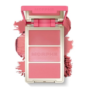 Morphe Cheek Thrills Multi-Finish Face Trio – Blush for Cheeks with Cream, Balm, and Powder Finishes – Buildable Monochromatic Face Palette for Glow and Dimension – Beach Bonfire (0.38 oz)(Blind Date)